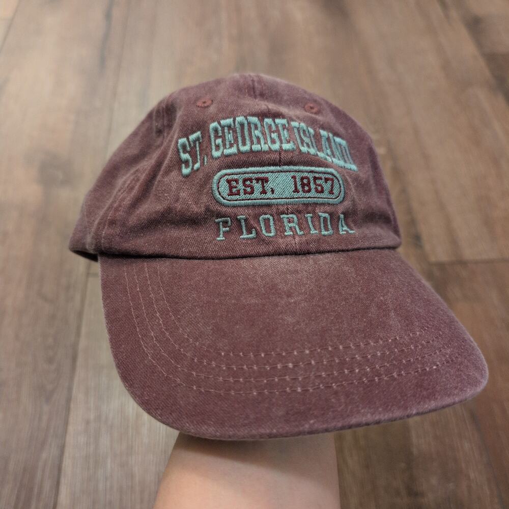 VTG St. George Island Florida Hat Adjustable Baseball Cap‎ USA Faded